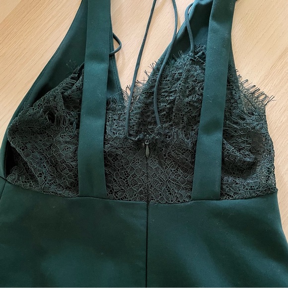 Zara Trafaluc Forest Green Lace Party Holiday Dress - Picture 5 of 5